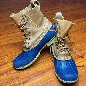 L.L Bean Blue Tan Duck Boot Rare Find